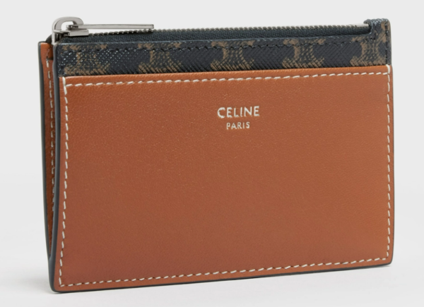 Celine Triomphe Canvas and Lambskin Card Holder